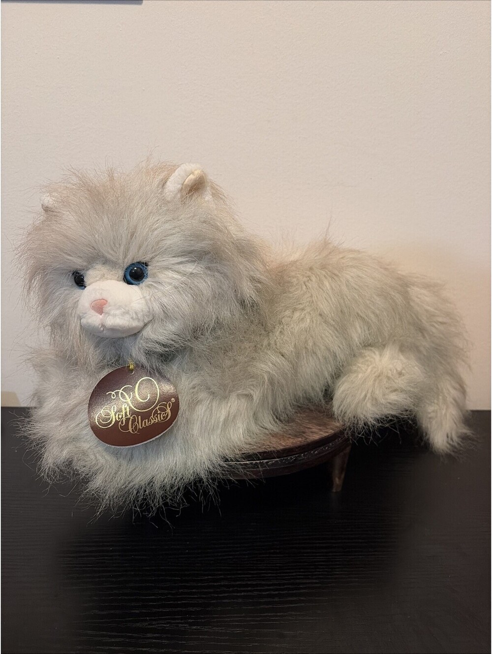 Dakin Soft Classics Persian Cat Size 14" Plush Stuffed Animal 1986 Grey Blue Eye